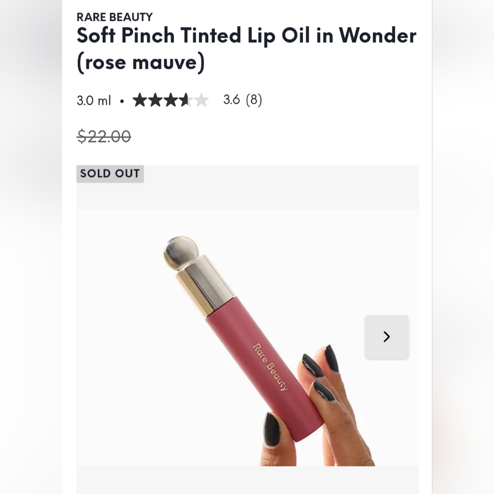 Rare Beauty Soft Pinch Tinted Lip Oil in Wonder - Picture 2 of 3